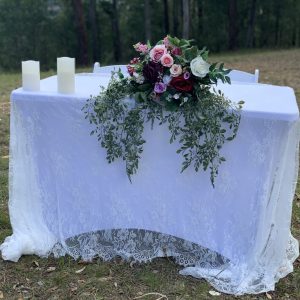 rustic lace signing table