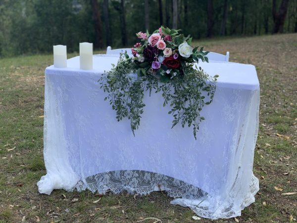 rustic lace signing table