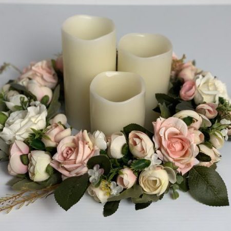 floral wreath candle hire